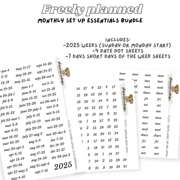 Freely Planned Weekly Essentials Set Up Bundle