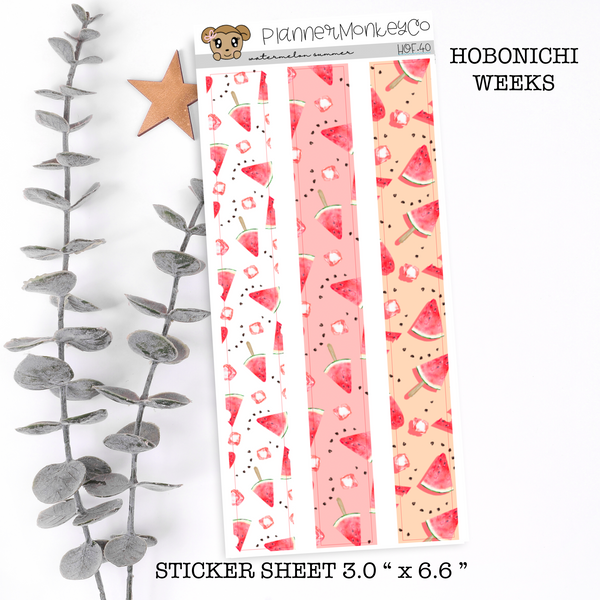 HOF.40 | Long Washi Deco Strips " Watermelon "