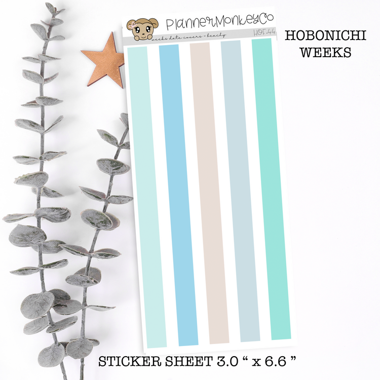 HOF.44 | Hobonichi Weeks Date Cover Colour Strips ' Beachy ' (Transparent)