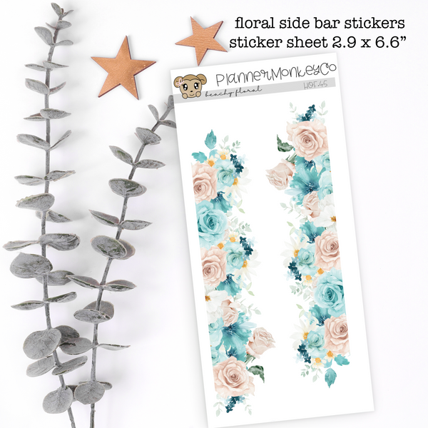 HOF.45 | Beachy Floral Side Bar Deco (Transparent)