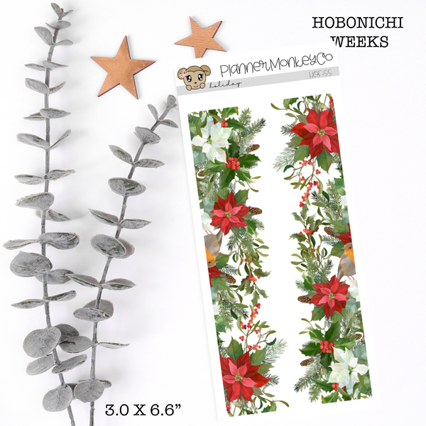 HOF.55 | Holiday Floral Side Bar Deco (Transparent)