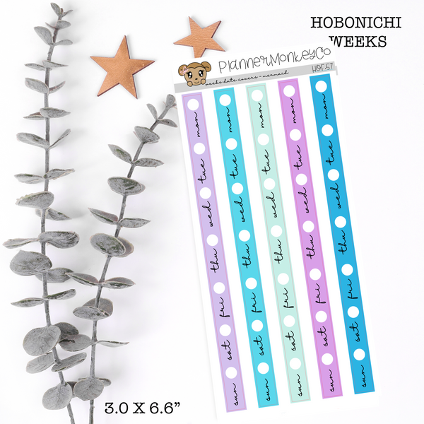 HOF.57 | Hobonichi Weeks Date strips " mermaid "
