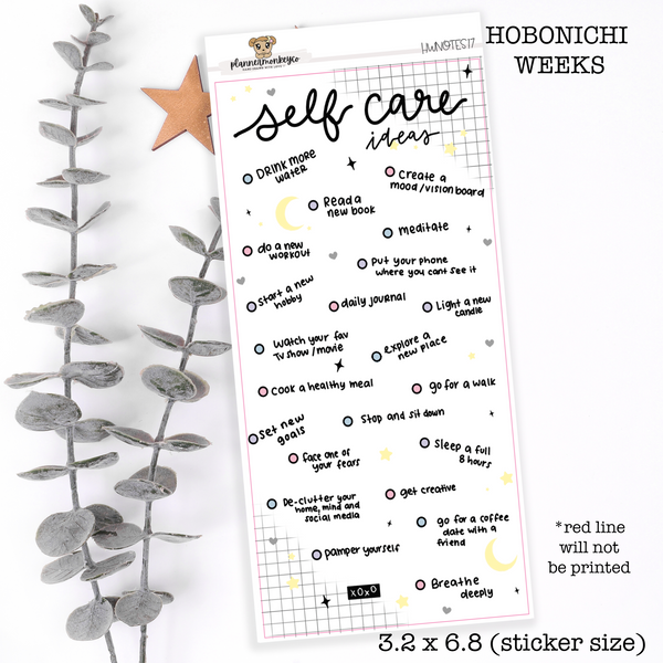 HWNOTES17 | Hobonichi Weeks ' Self Care Ideas ' Large Sticker