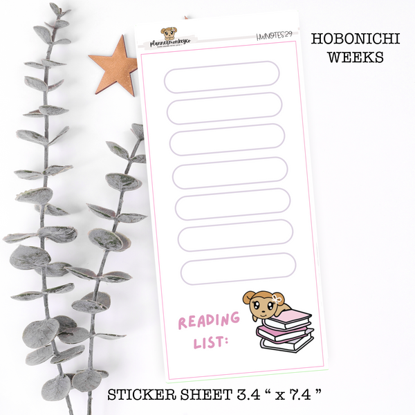 HWNOTES29 | Hobonichi Weeks ' Macy's Reading List ' Large Sticker