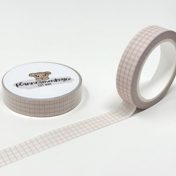 Soft Pink Grid Washi Tape | 10MM