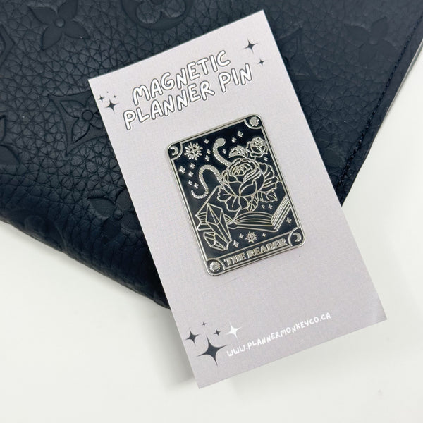 The Reader Tarot Card Enamel Magnetic Planner Pin