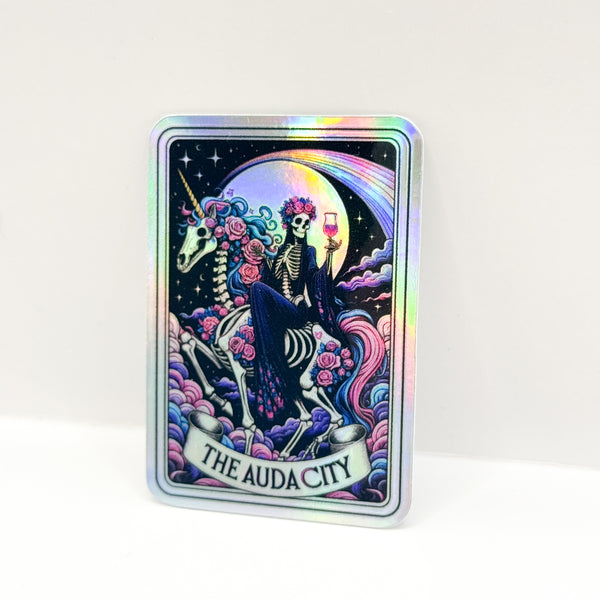 The Audacity Tarot Vinyl Die Cut Sticker | Holographic