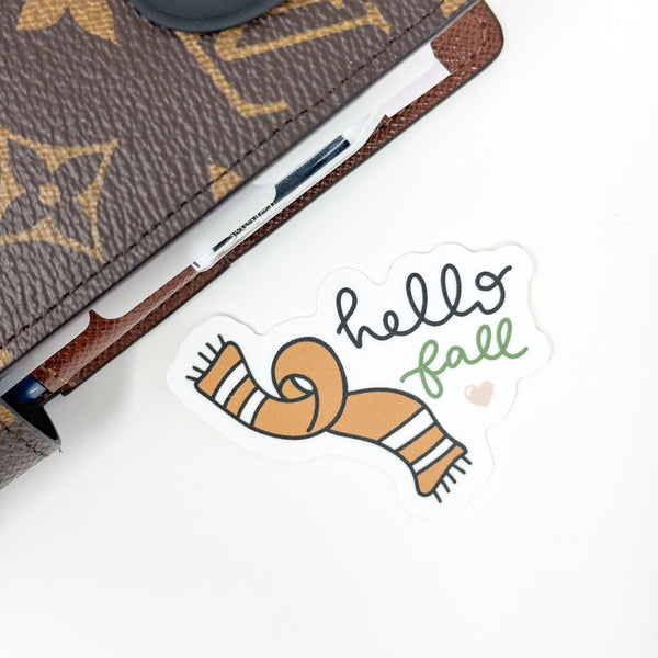 Hello Fall Vinyl Die Cut Sticker | Matte