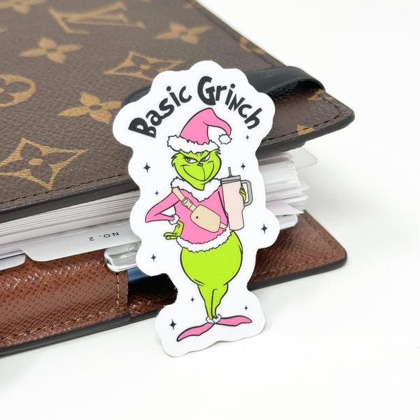 Basic Grinch Vinyl Die Cut Sticker | Glossy