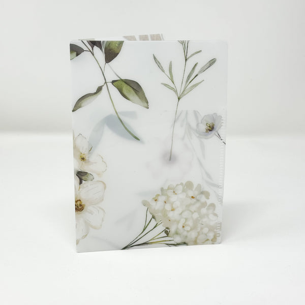 A6 White Floral Garden File Folder / Sticker Storage