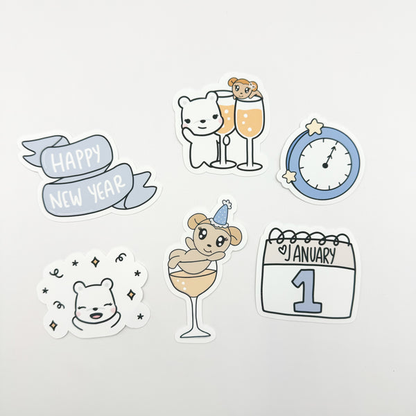 Happy New Years Die Cut Set of 6 (PMC X PBC)