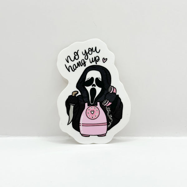 No You Hang Up Ghost Face Vinyl Die Cut Sticker | Glossy