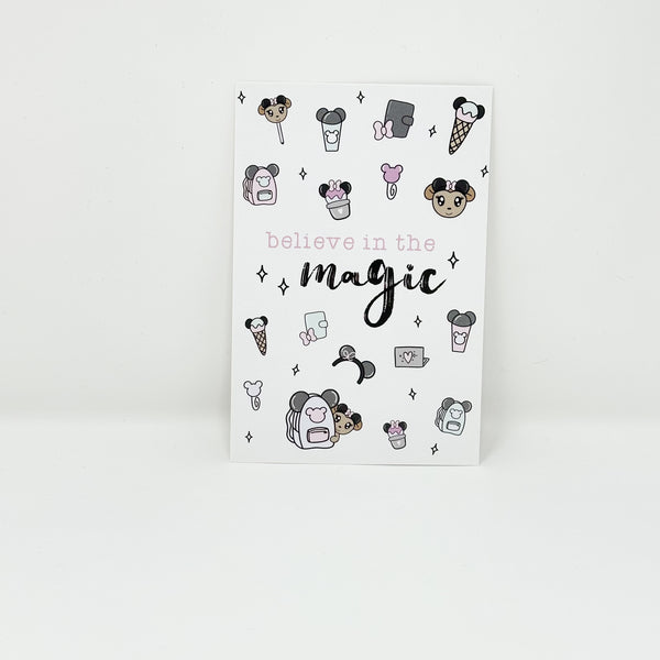 Believe in the magic journaling card 4x6