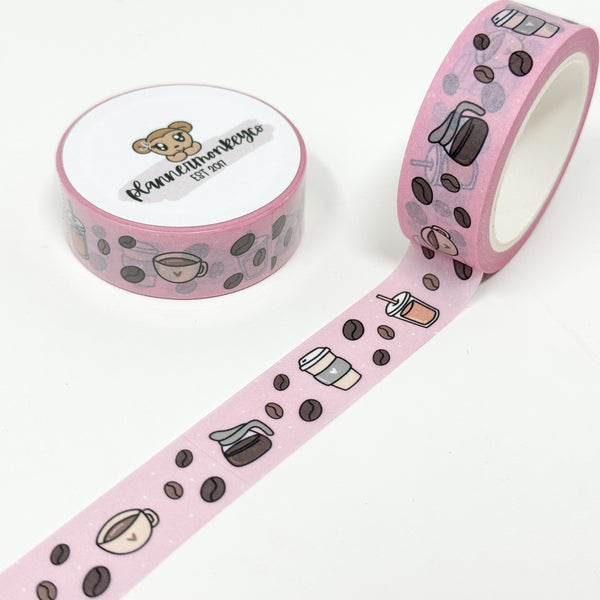 Coffee Lover 1.0 (Pink) washi tape | 15MM