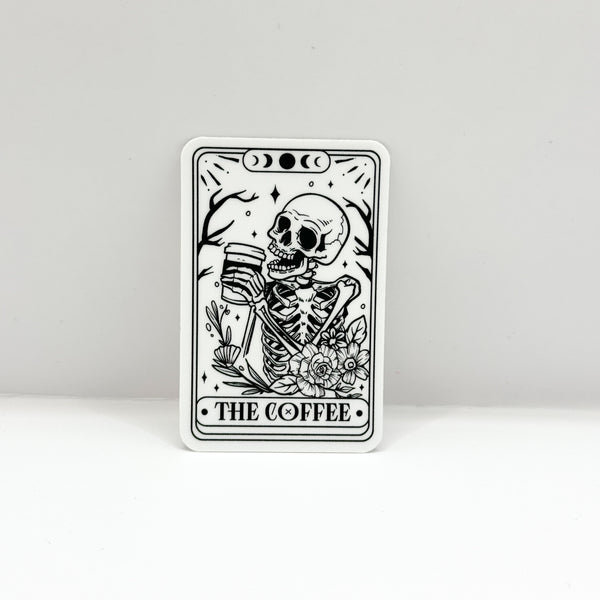 The Coffee Tarot Vinyl Die Cut Sticker | Matte