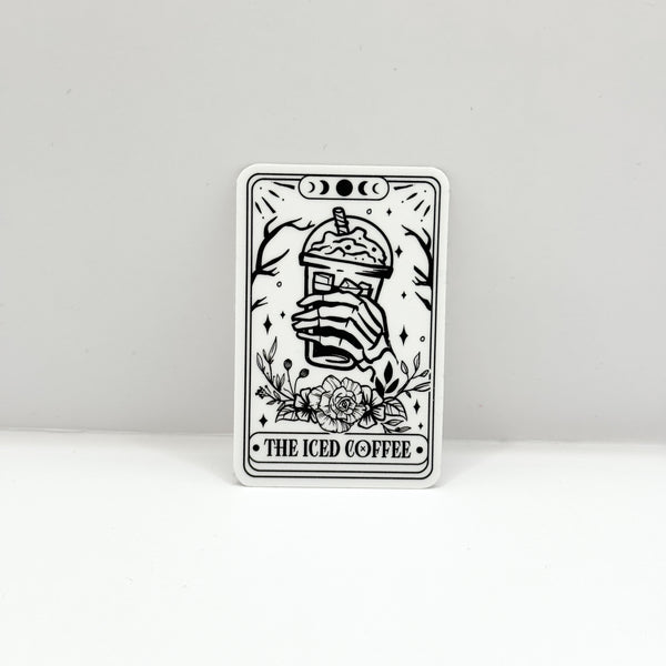 The Iced Coffee Tarot Card Vinyl Die Cut Sticker | Matte