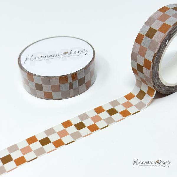 Autumn Gingham Washi Tape | 15mm