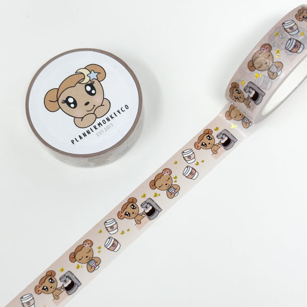 Macy's Morning Coffee 2.0 Washi Tape | Gold Foil 15MM