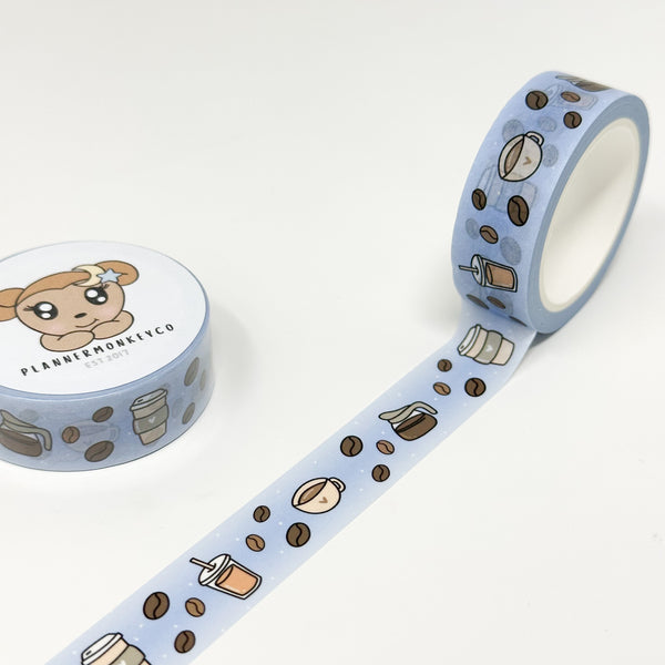 Coffee Lover 6.0 Blue Washi Tape | 15MM