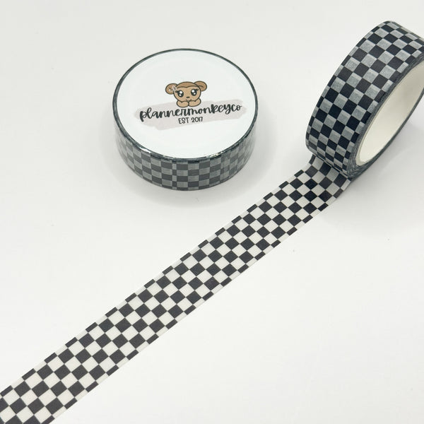 Black Checkered Washi Tape | 15MM