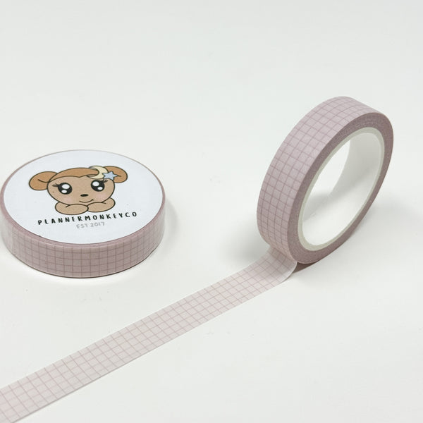 Pink Mauve Grid Washi Tape | 10MM