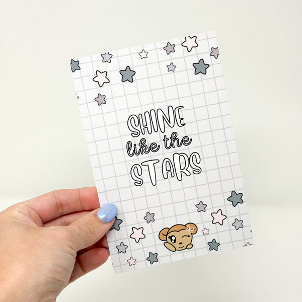 " Shine Like The Stars " 4x6 Journaling Card