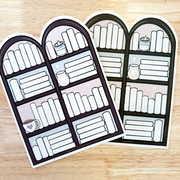 Cozy Romantic Bookshelf Jumbo Die Cut Sticker | Regular OR Transparent