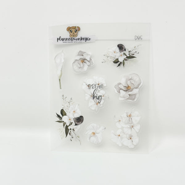 D85 | Neutral Orchid Doodles |  Frosted Transparent Paper