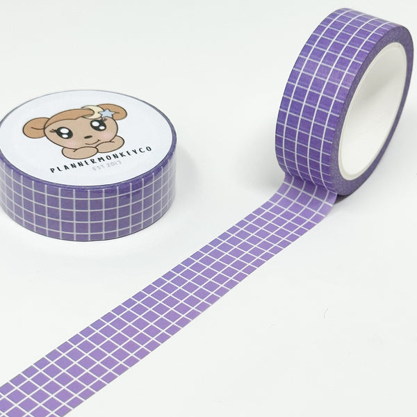 Purple Grid Washi Tape | 15MM