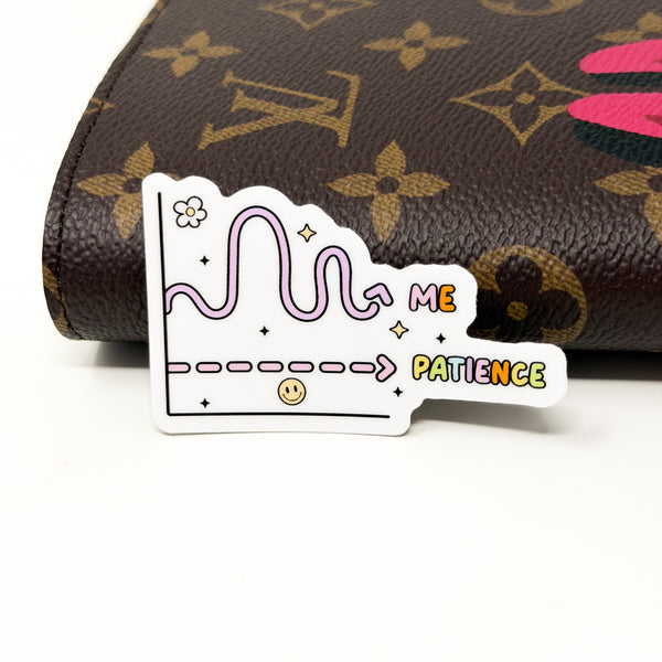 Me vs Patience Graph Vinyl Die Cut Sticker | Glossy
