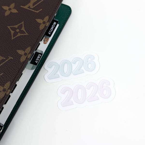 2026 Vinyl Die Cut Stickers (Pink Or Blue) | Glossy