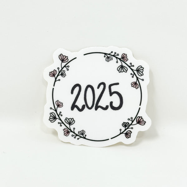 2025 Floral Vinyl Die Cut Sticker | Matte