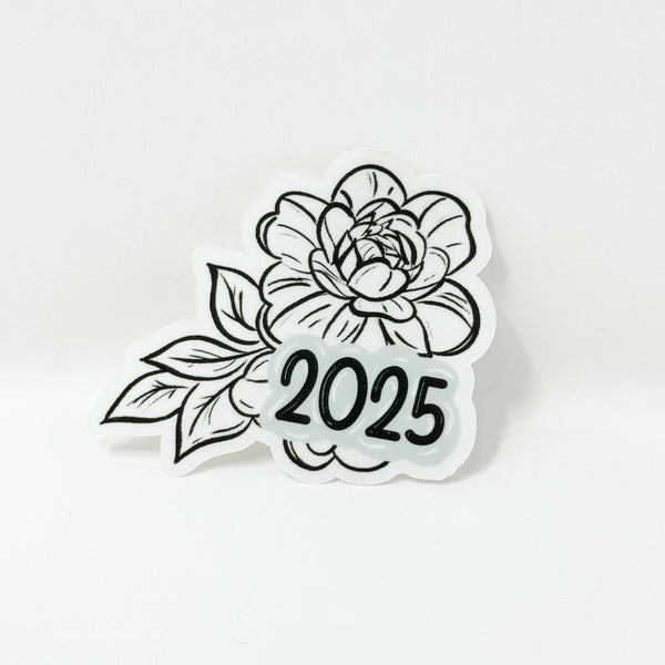 2025 Floral Die Cut Sticker (Regular Transparent Sticker Paper)