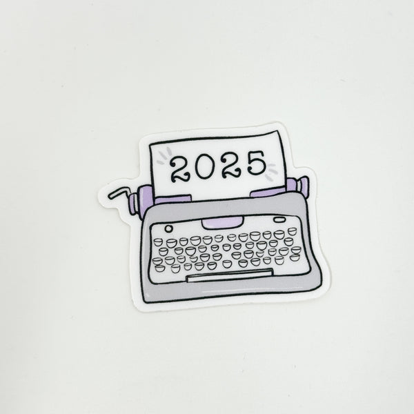 2025 Typewriter Vinyl Die Cut Sticker | Matte