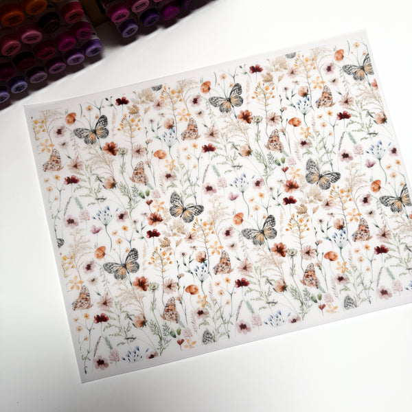 Tiny Bloom - Full Size Vellum Sheet (8.5” × 11”)