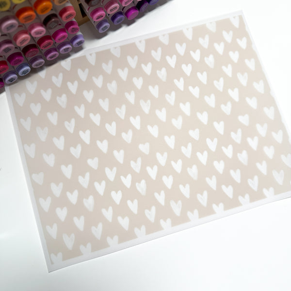 Neutral Heart - Full Size Vellum Sheet (8.5” × 11”)