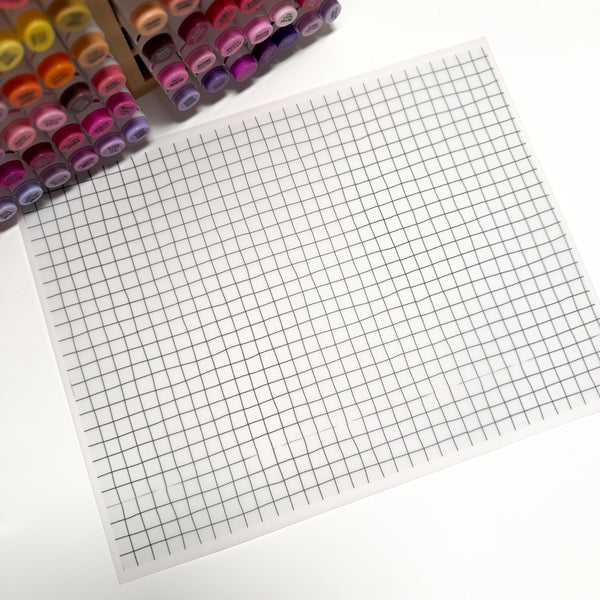 Wonky Minimal Aesthetic Grid - Full Size Vellum Sheet (8.5” × 11”)