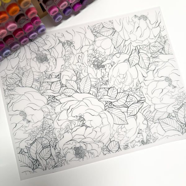 Minimal Line Floral - Full Size Vellum Sheet (8.5” × 11”)