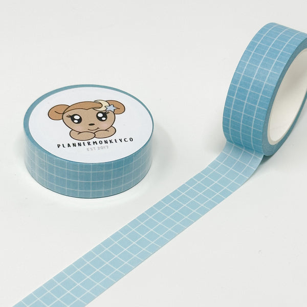 Pastel Blue Grid Washi Tape | 15MM