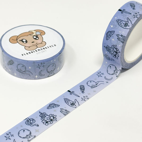 Witchy Magic Washi Tape | 15MM (Silver Foil)