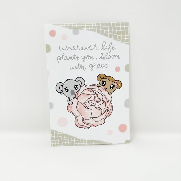 Wherever Life Plants You, Bloom With Grace Journaling Card 4x6
