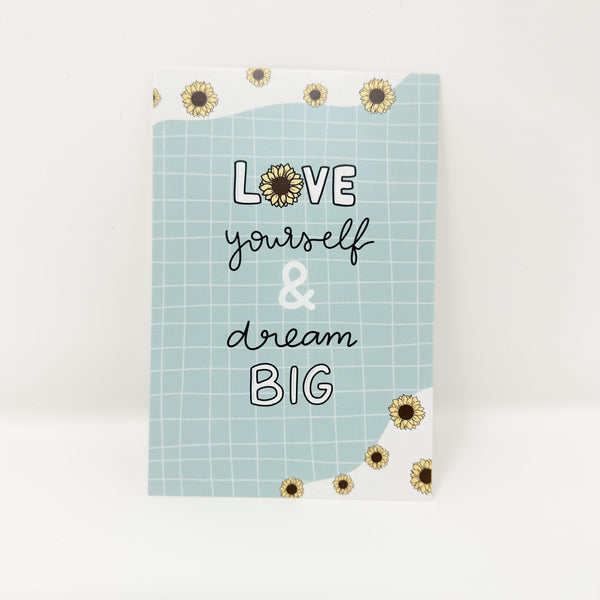 Love Yourself & Dream Big Journaling Card 4x6