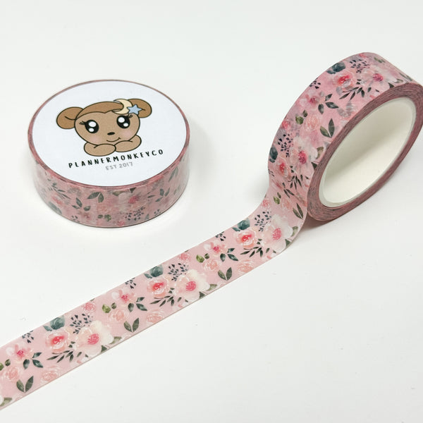 Spring Pink Peony Washi Tape | 15MM