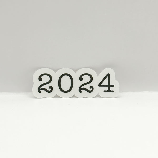 2024 Typewriter Die Cut Sticker | Transparent Paper