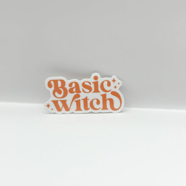 Basic Witch Vinyl Die Cut Sticker | Glossy White