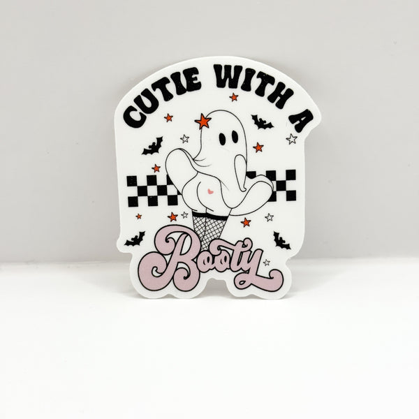 Cutie With A Booty Ghost Vinyl Die Cut Sticker | Matte