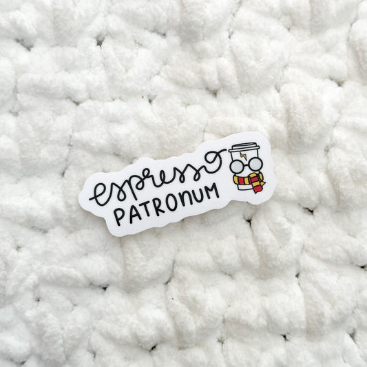 *BIGGER* Espresso Patronum Vinyl Die Cut Sticker | Glossy White