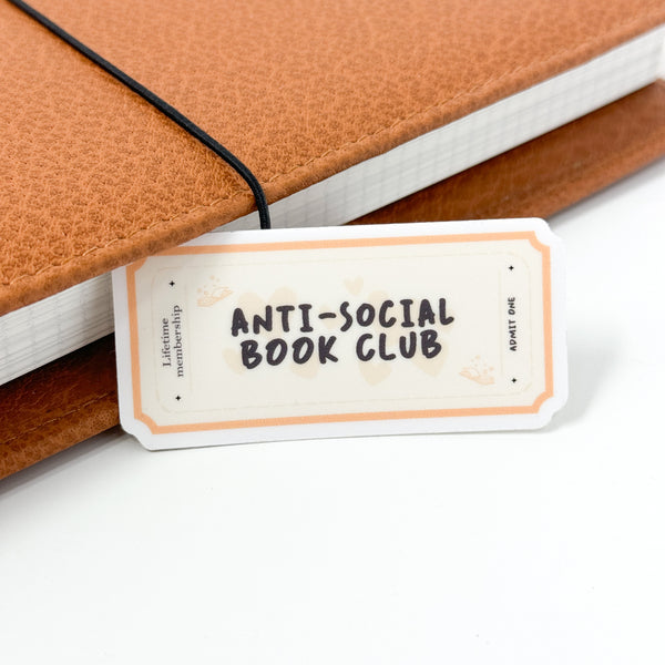 Anti-Social Book Club Vinyl Die Cut Sticker | Matte