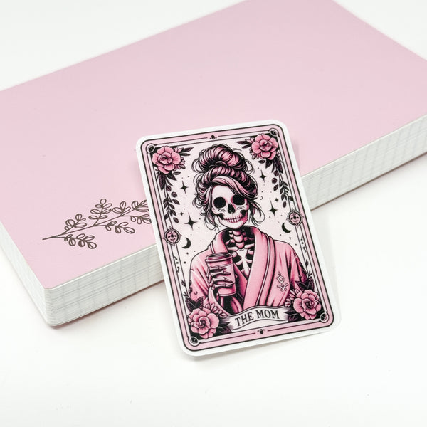 The Mom Pink Tarot Die Cut Sticker | Transparent