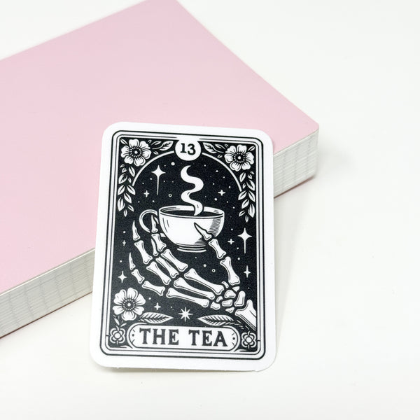 The Tea Tarot Card Vinyl Die Cut Sticker | Matte